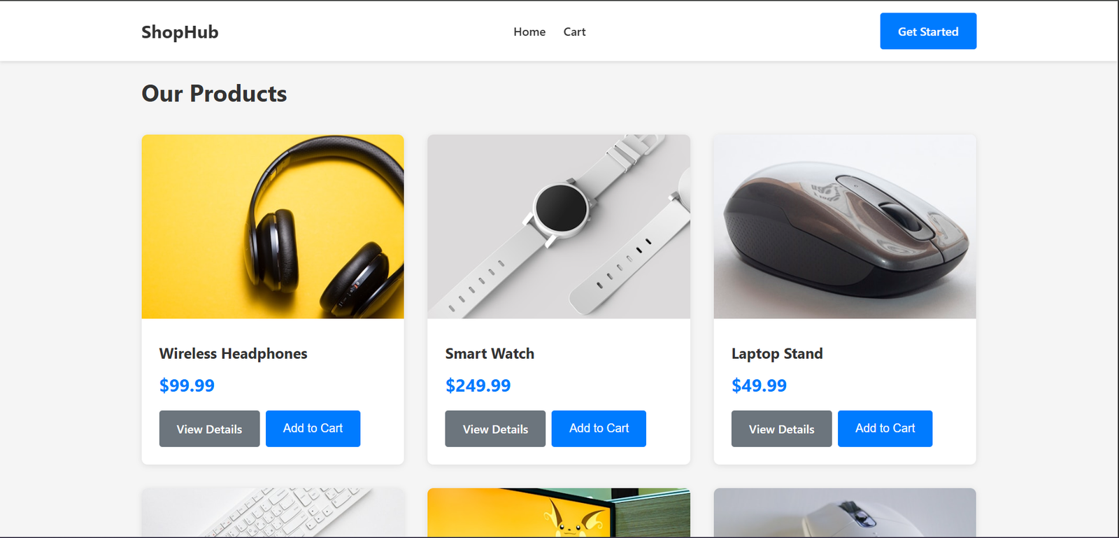Ecommerce Website using React JS Image